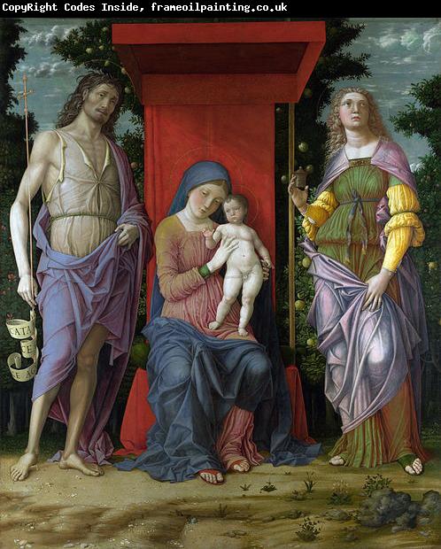 Andrea Mantegna Madonna mit Hl. Maria Magdalena und Hl. Johannes dem Taufer